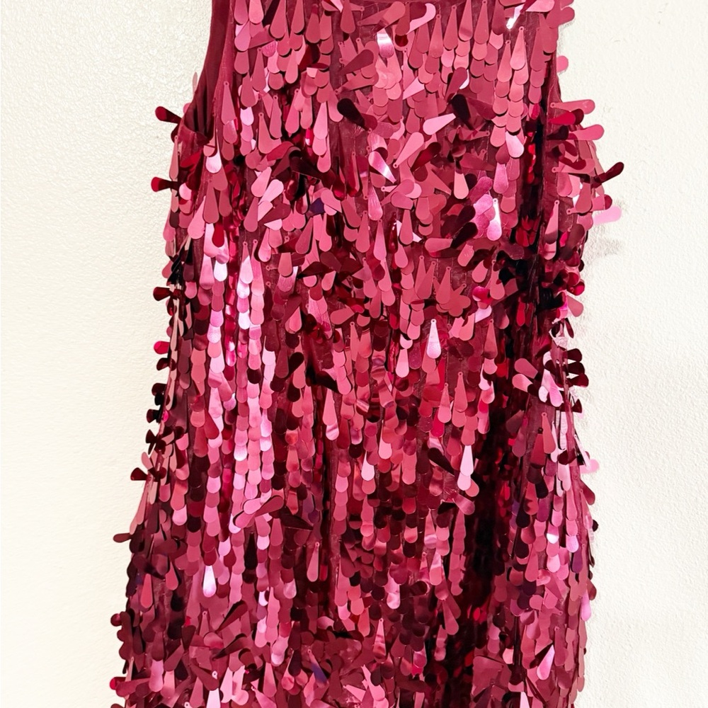 Hutch Sleeveless Sequin Pailette Red Midi Maxi Square Neck Dress size large - Picture 12 of 12